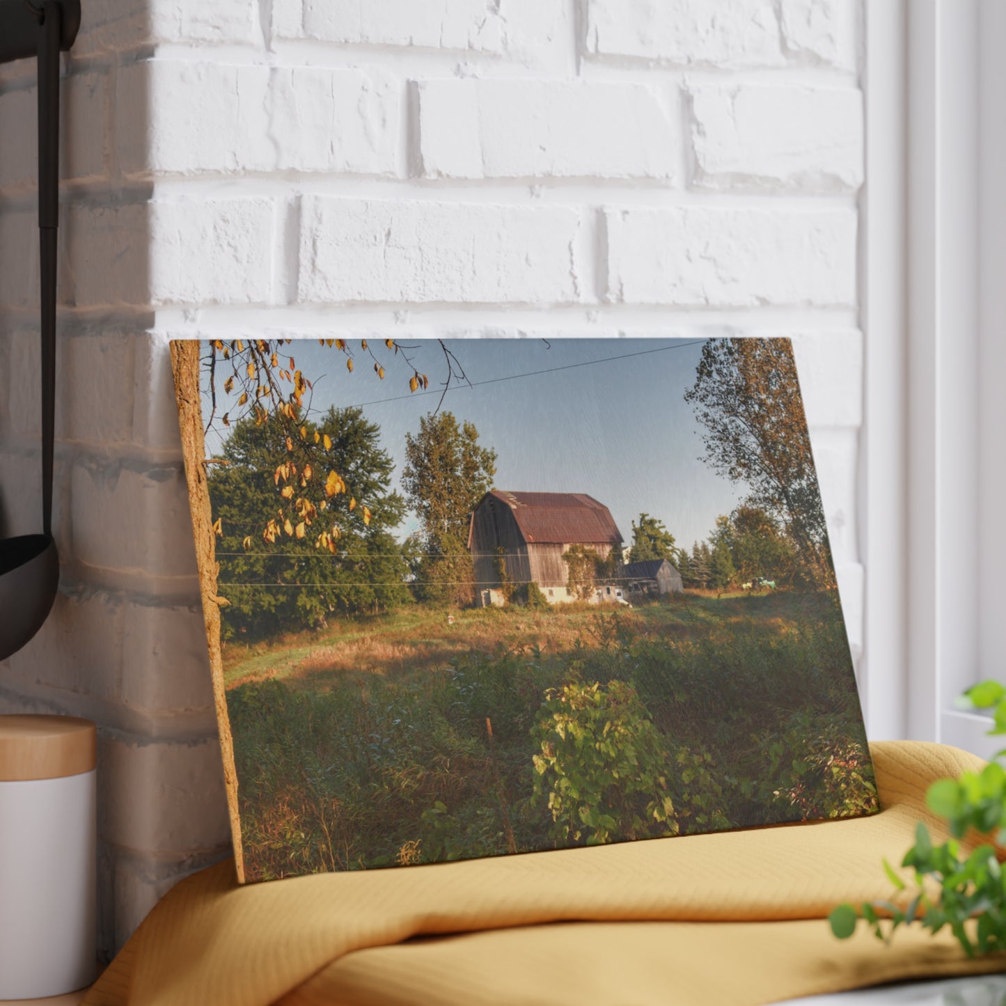 U R There Photography Swaffer Road Little Grey Rustic Farmhouse Tempered-Glass Cutting Board