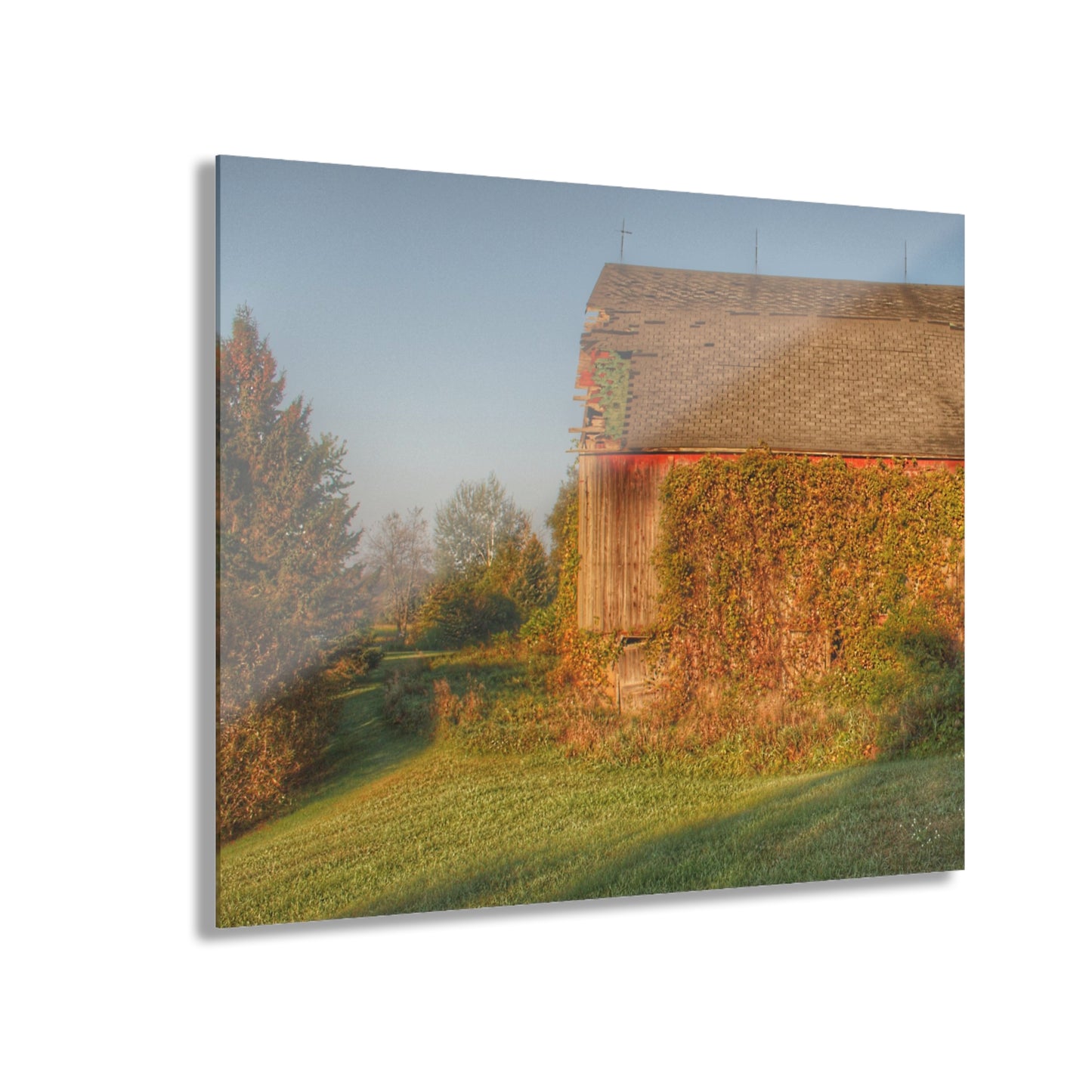 U R There Photography Bearanger Road Red Rustic Farmhouse Acrylic Wall Print