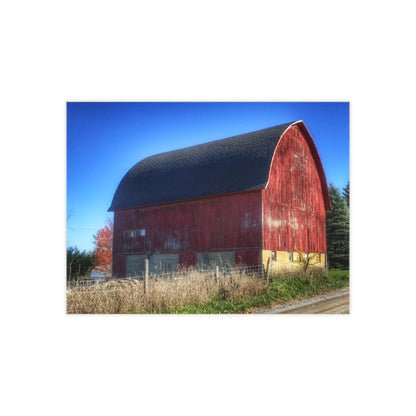 U R There Photography Big Roadside Red Rustic Farmhouse Decorative Ceramic Tile
