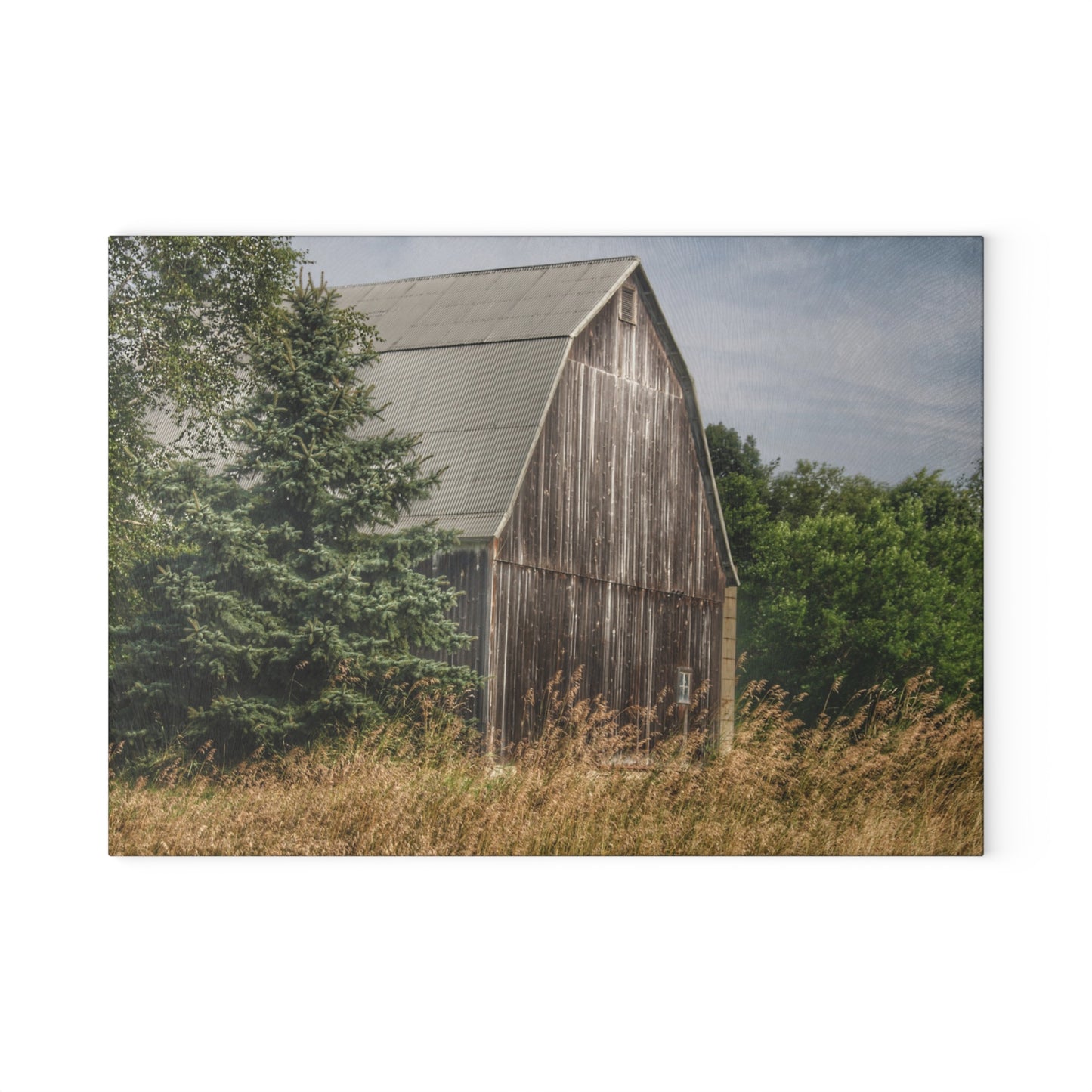U R There Photography Seymour Lake Road Hidden Grey Rustic Farmhouse Tempered-Glass Cutting Board
