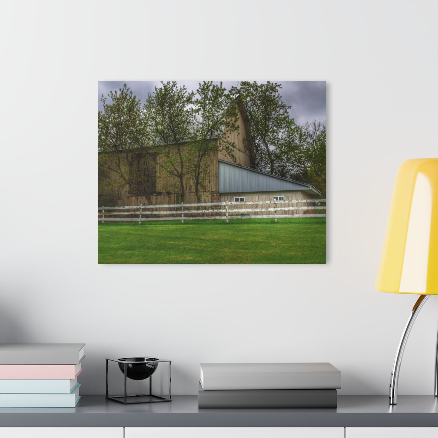 U R There Photography Grange Hall Road Whitewash Grey Rustic Farmhouse Acrylic Wall Print