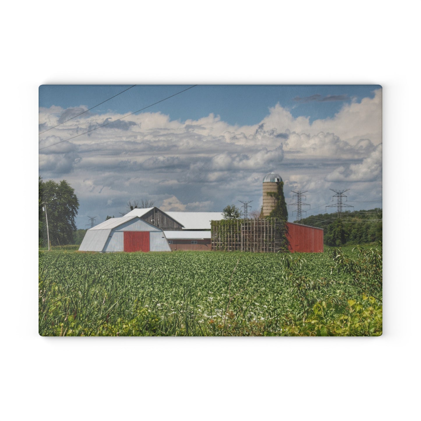 U R There Photography Montrose Farm I Rustic Farmhouse Tempered-Glass Cutting Board