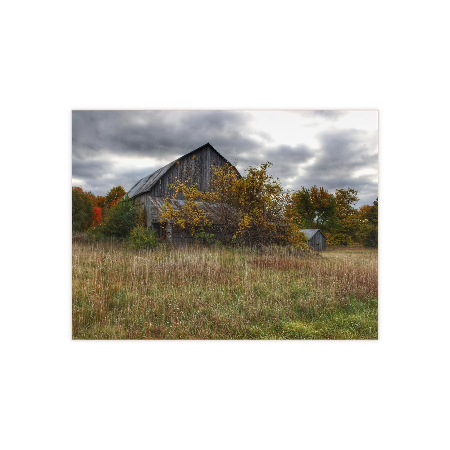 U R There Photography Church Road Grey V Rustic Farmhouse Decorative Ceramic Tile