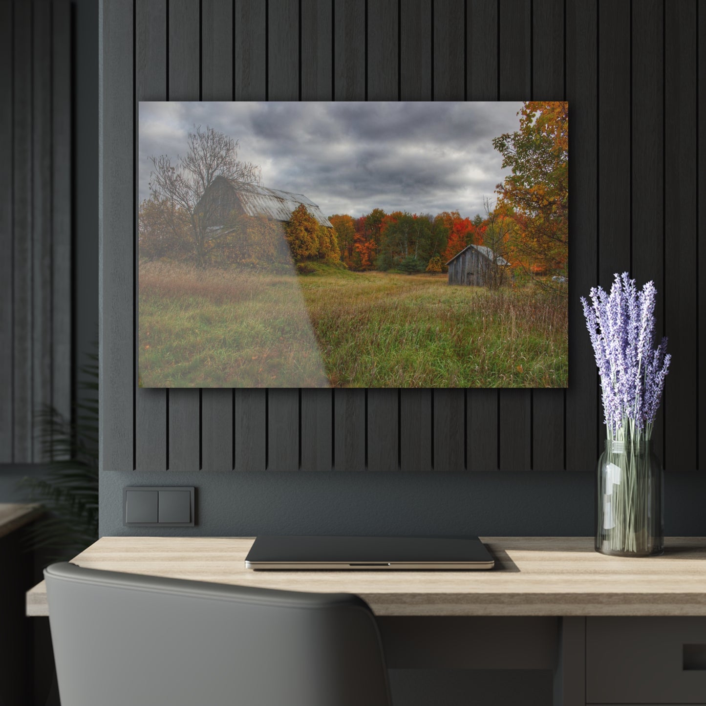 U R There Photography Church Road Grey and Little Grey Rustic Farmhouse Acrylic Wall Print