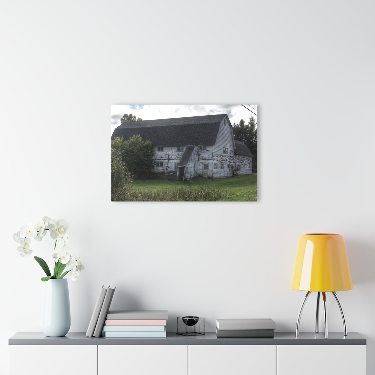 U R There Photography Metamora M-24 White Rustic Farmhouse Acrylic Wall Print