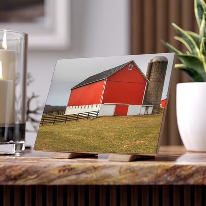 U R There Photography Brocker Road Red I Rustic Farmhouse Decorative Ceramic Tile 6" × 8" Matte