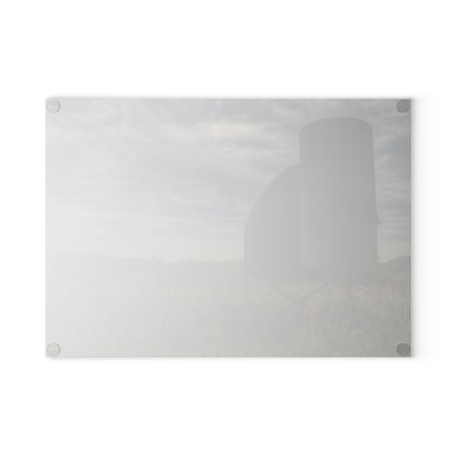 U R There Photography Mushroom Road Red I Rustic Farmhouse Tempered-Glass Cutting Board