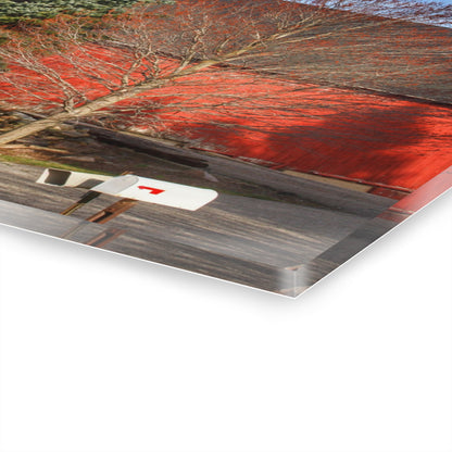 U R There Photography West Sutton Road Red Rustic Farmhouse Acrylic Wall Print
