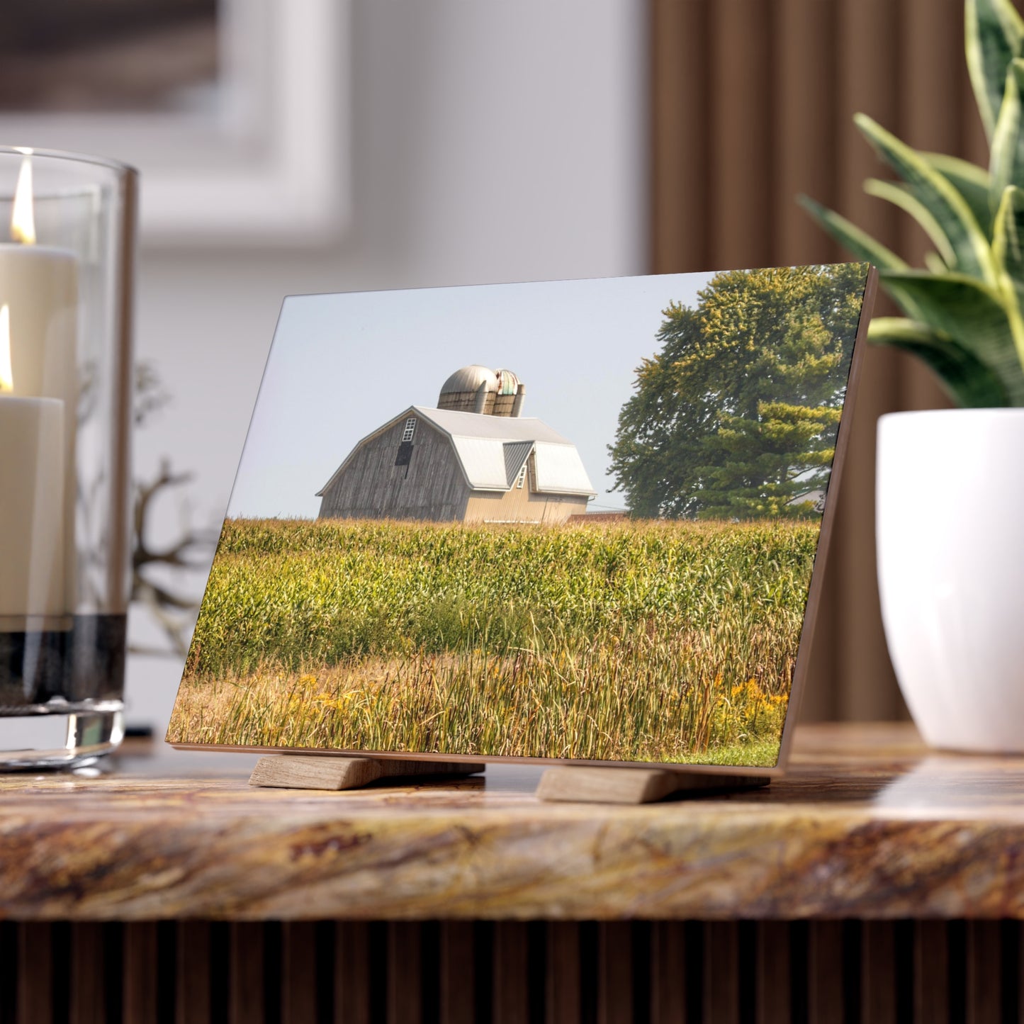 U R There Photography Beyond the September Corn on Swaffer Rustic Farmhouse Decorative Ceramic Tile