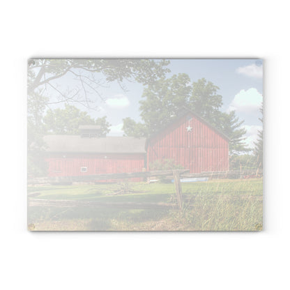 U R There Photography Hollow Corners Star Barn Rustic Farmhouse Tempered-Glass Cutting Board