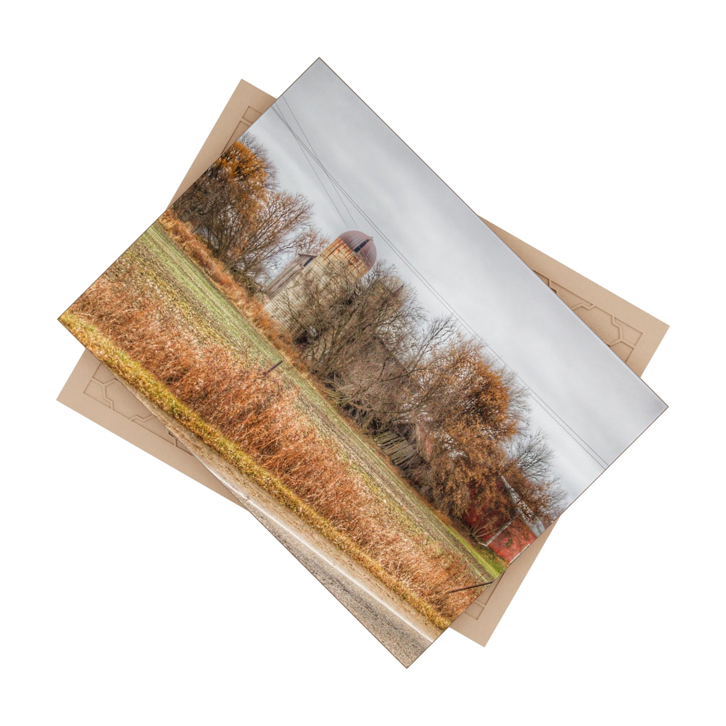 U R There Photography Burnside Road Grey II Rustic Farmhouse Decorative Ceramic Tile