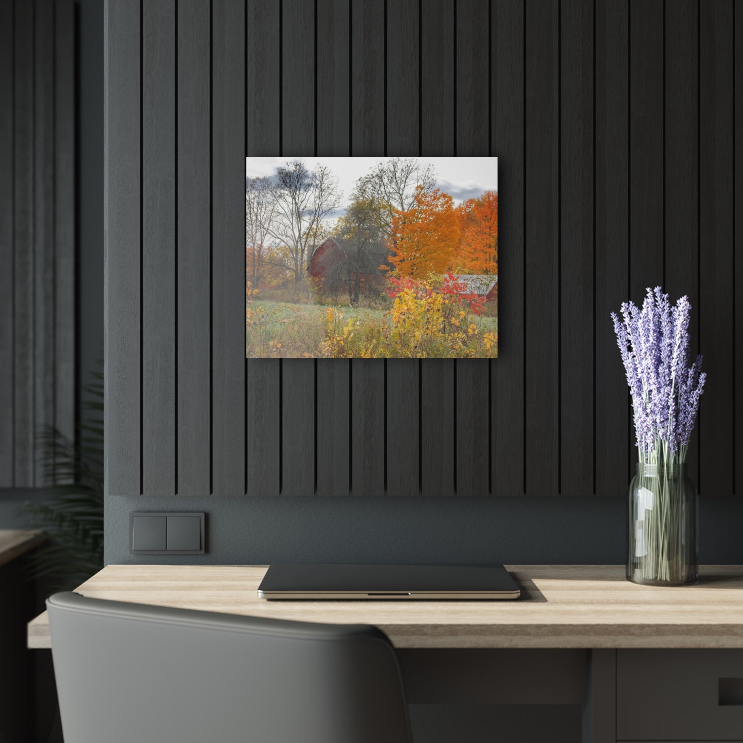 U R There Photography Bowers Hidden Red Rustic Farmhouse Acrylic Wall Print