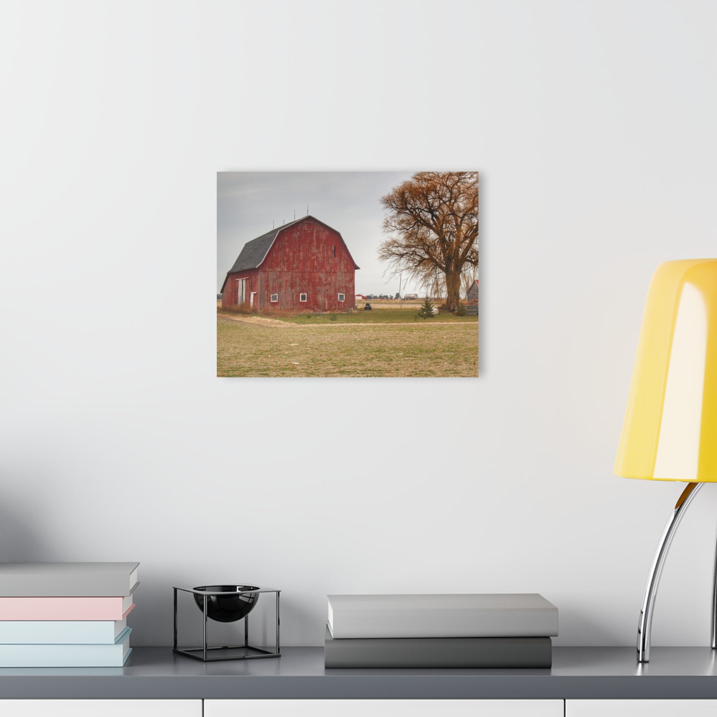 U R There Photography Loomis Road Red Rustic Farmhouse Acrylic Wall Print
