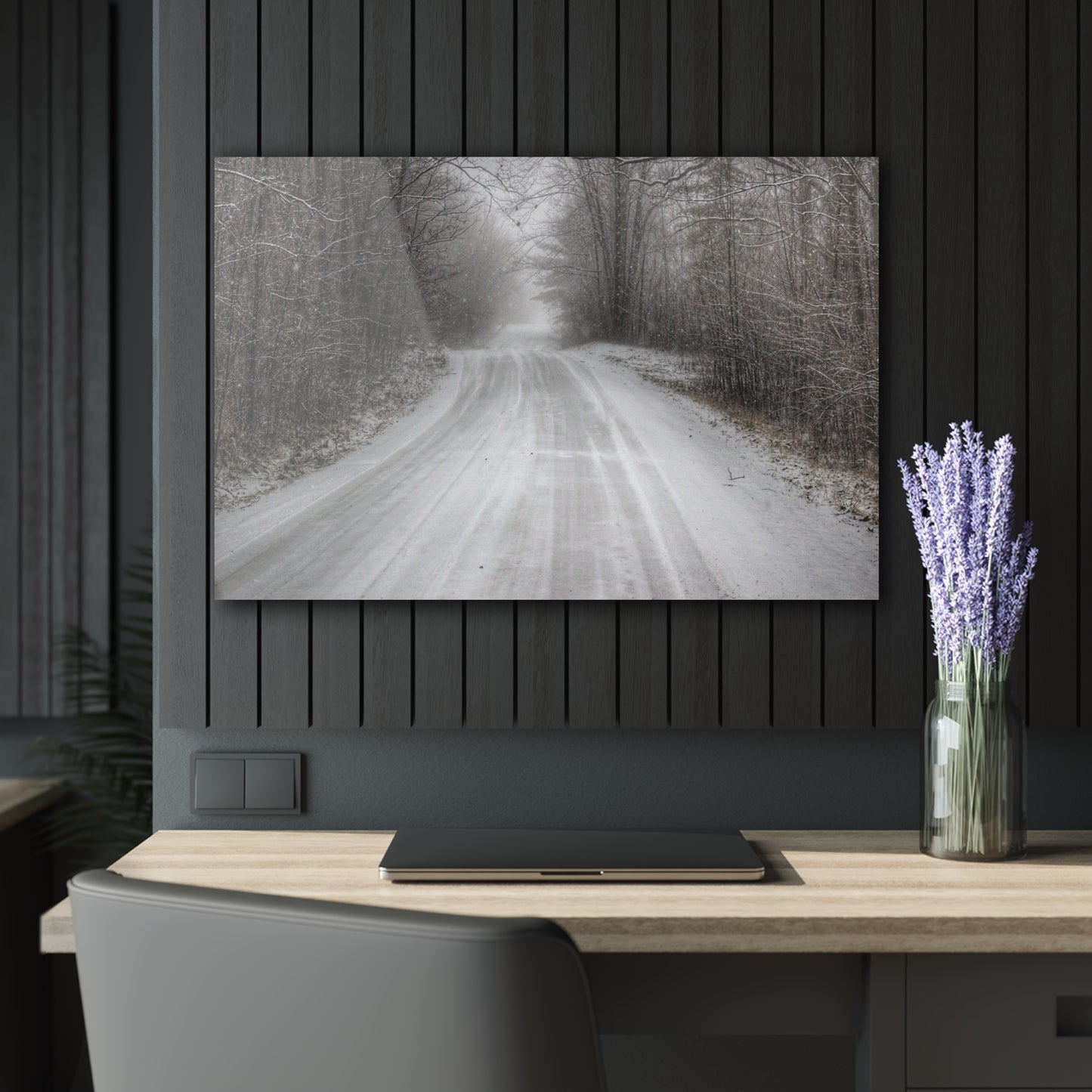 U R There Photography Cold Country Roads Rustic Farmhouse Acrylic Wall Print