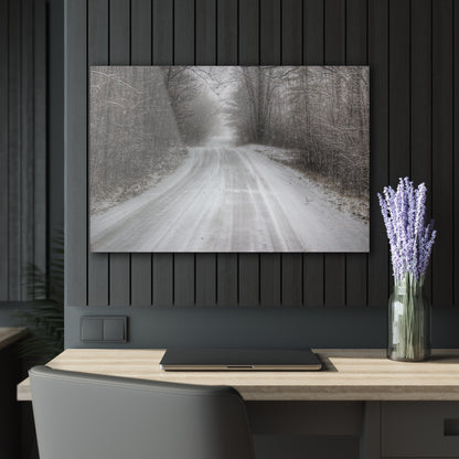U R There Photography Cold Country Roads Rustic Farmhouse Acrylic Wall Print