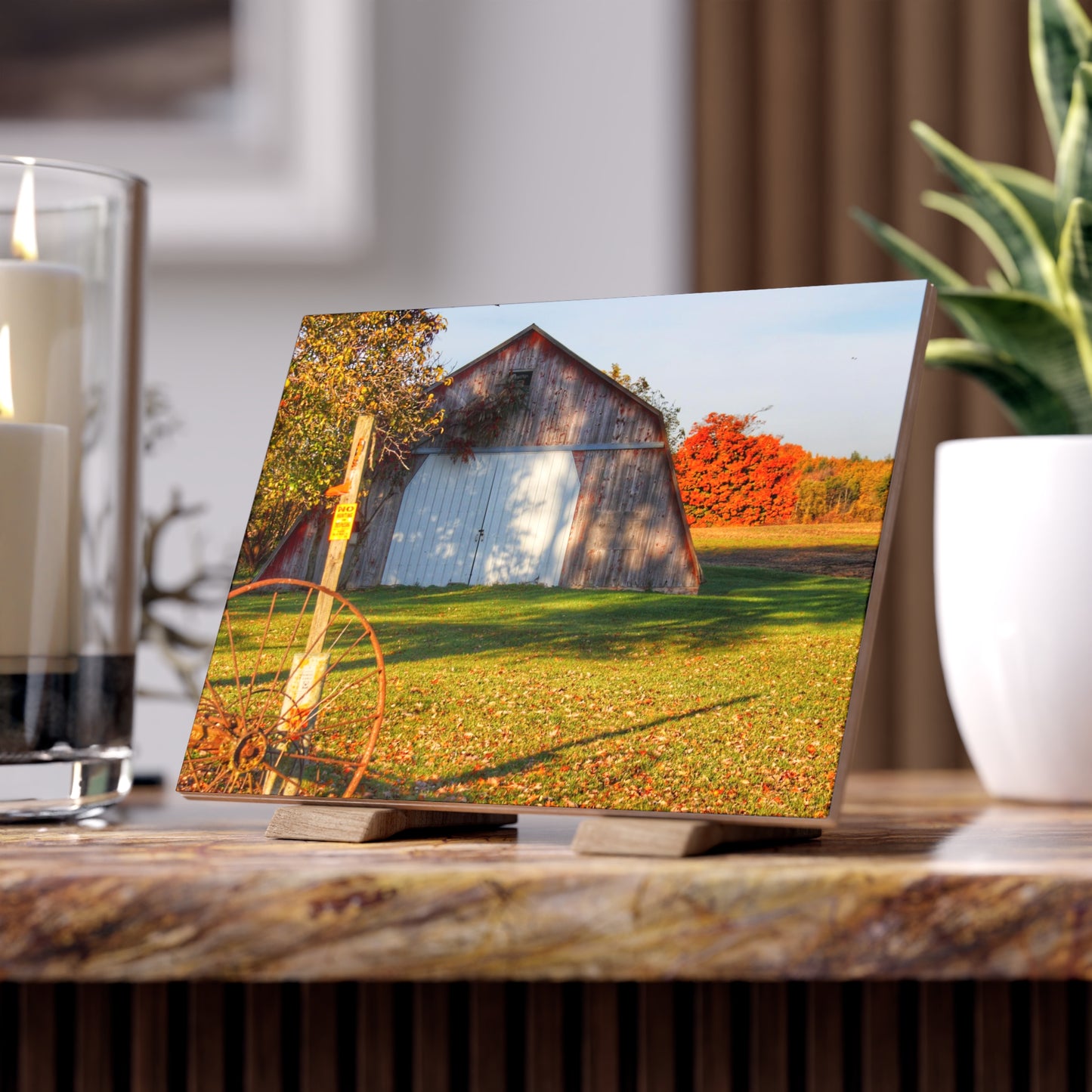 U R There Photography Cade Road Quonset Rustic Farmhouse Decorative Ceramic Tile