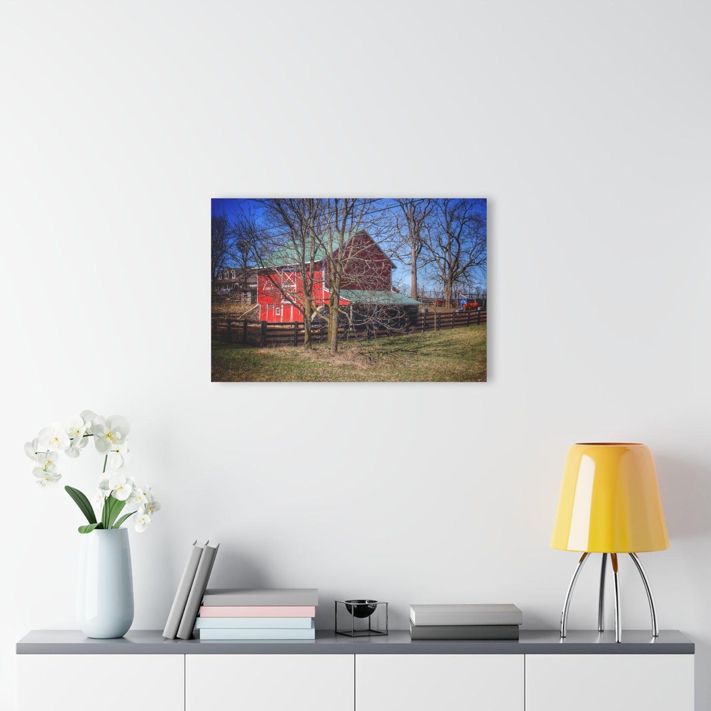 U R There Photography Imlay City Road Cow Barn II Rustic Farmhouse Acrylic Wall Print 14 "x 11"