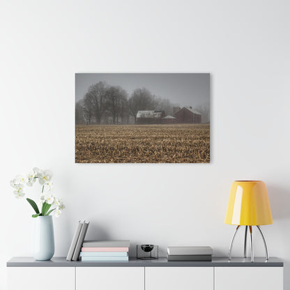 U R There Photography Farm in the Fog on Barnes Road Rustic Farmhouse Acrylic Wall Print