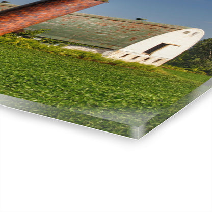 U R There Photography Elba White and Silo Rustic Farmhouse Acrylic Wall Print