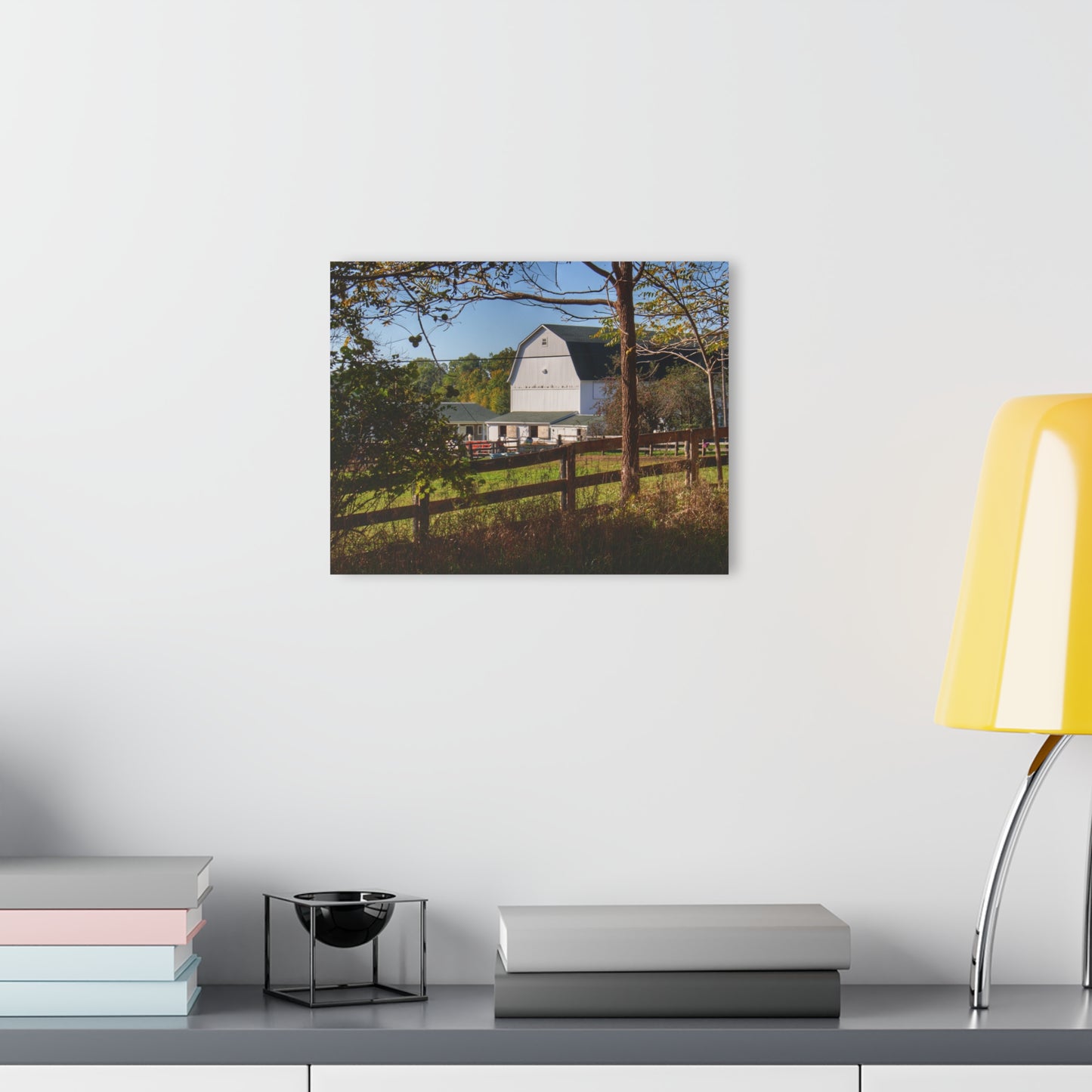 U R There Photography Oakwood Road White I Rustic Farmhouse Acrylic Wall Print