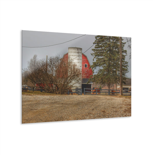 U R There Photography Blood Road Red and Horses Rustic Farmhouse Acrylic Wall Print