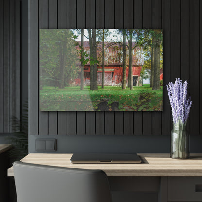 U R There Photography LeValley Falling Red Rustic Farmhouse Acrylic Wall Print