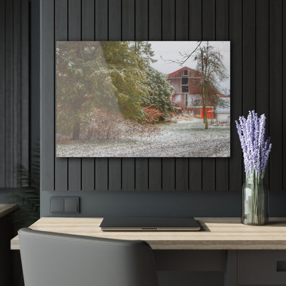 U R There Photography Lum Hidden Red Rustic Farmhouse Acrylic Wall Print