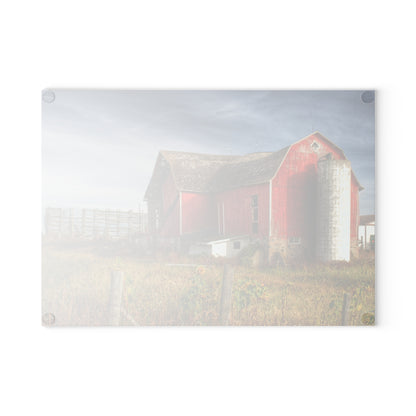 U R There Photography Hurd Corners Red I Rustic Farmhouse Tempered-Glass Cutting Board