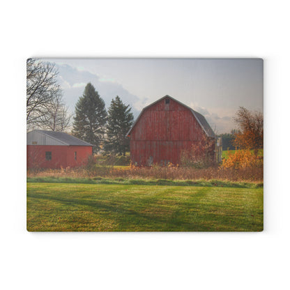 U R There Photography Invitational Drive Red Rustic Farmhouse Tempered-Glass Cutting Board