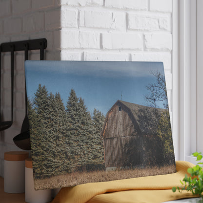 U R There Photography Washburn Old Grey Rustic Farmhouse Tempered-Glass Cutting Board