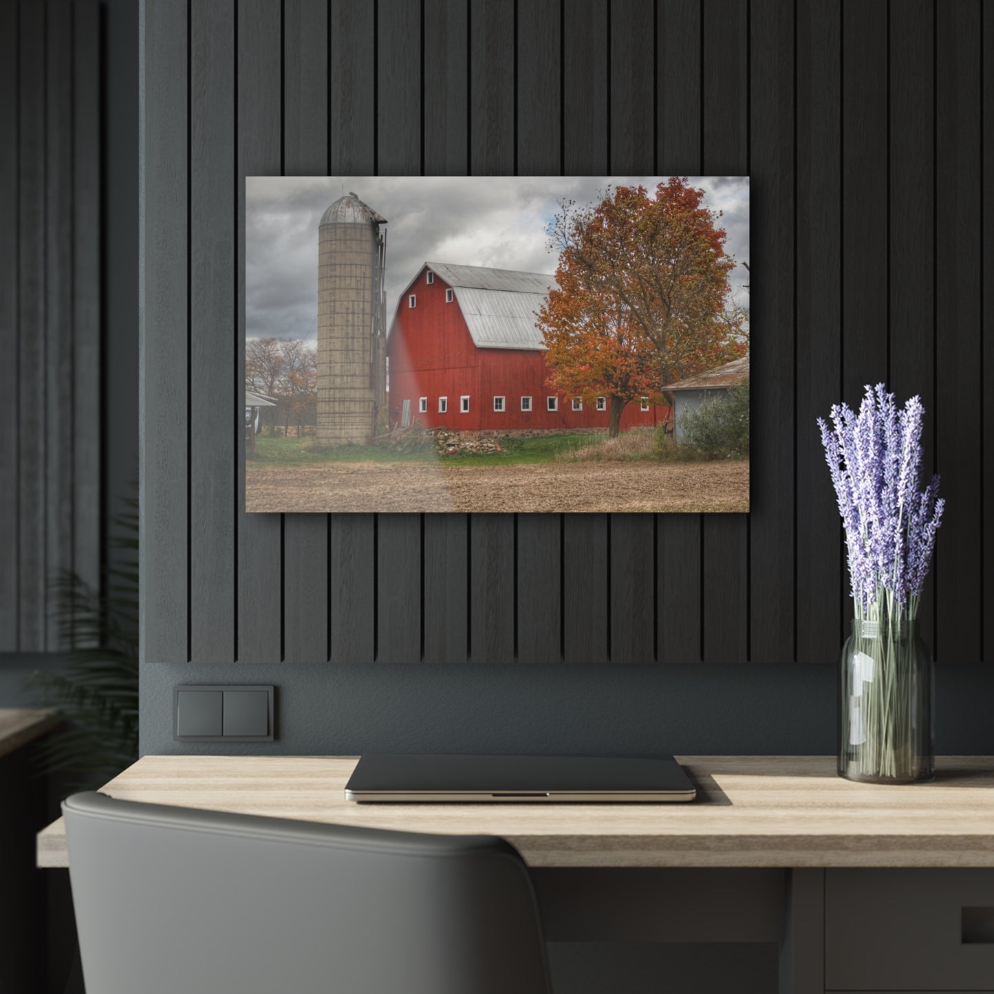 U R There Photography Brigham Road Red Rustic Farmhouse Acrylic Wall Print