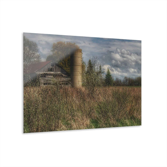U R There Photography Old Wooden Barn and Silo Rustic Farmhouse Acrylic Wall Print