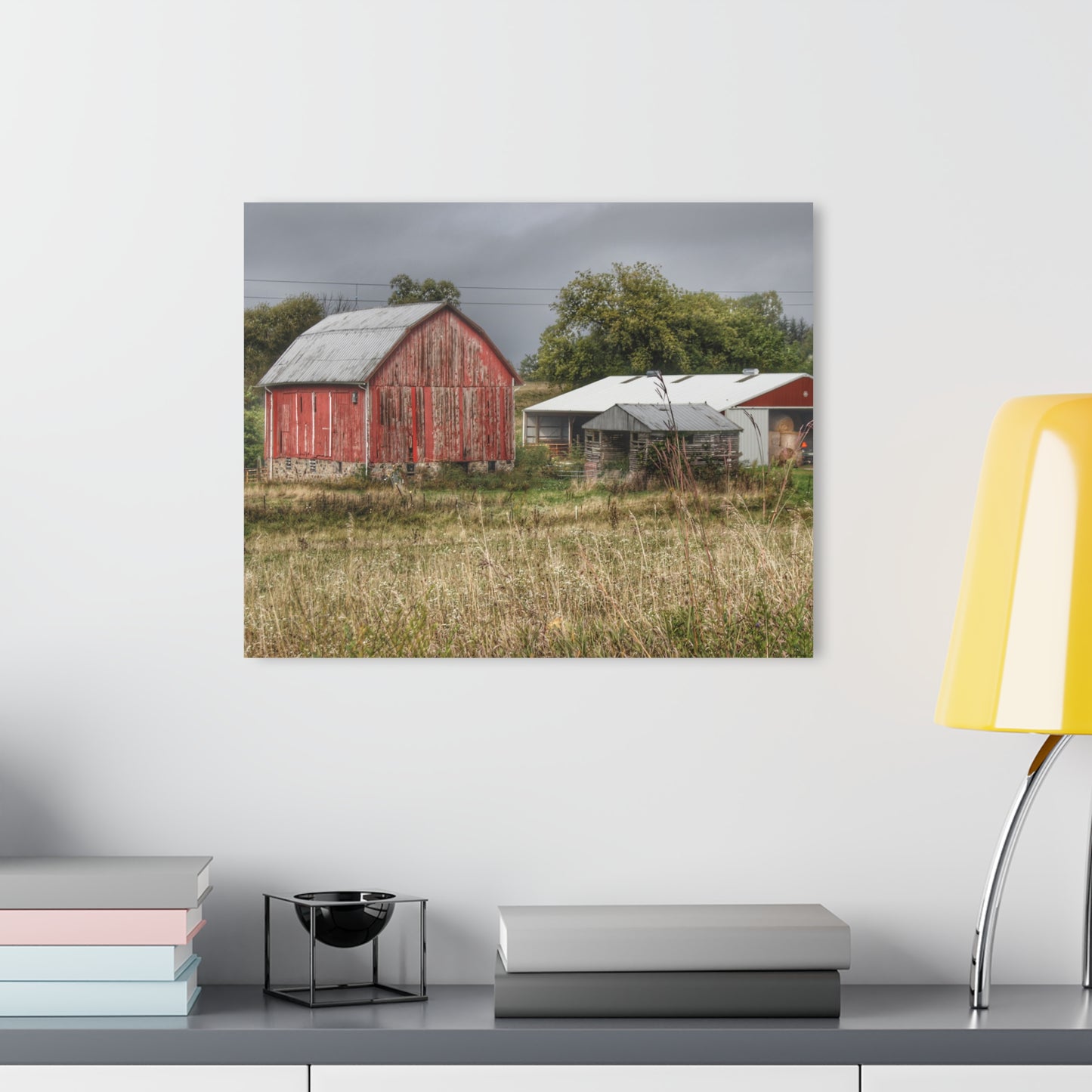 U R There Photography North Lake Road Red II Rustic Farmhouse Acrylic Wall Print