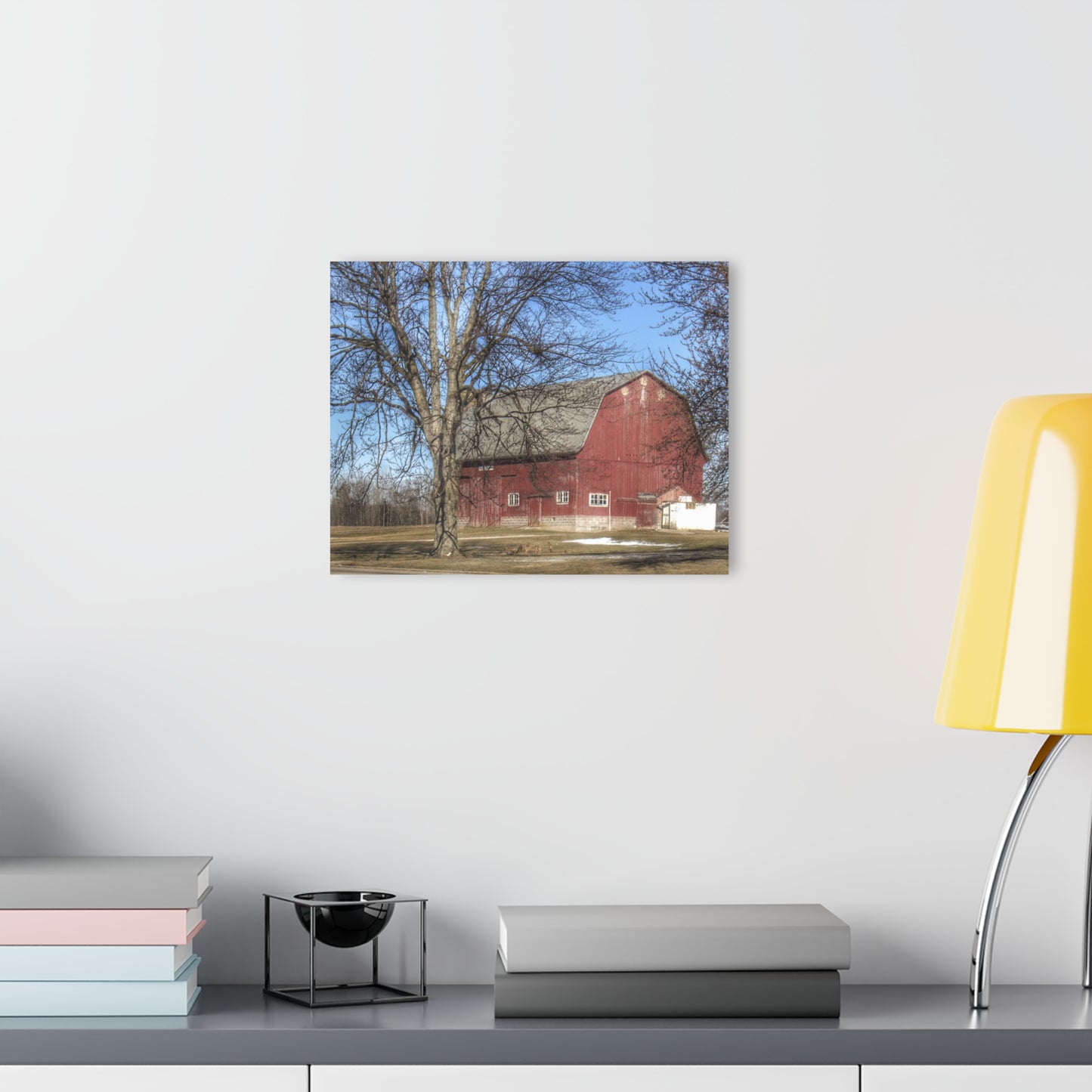 U R There Photography Dixon Road Red Rustic Farmhouse Acrylic Wall Print