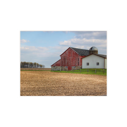 U R There Photography Cedar Creek Road Saltbox Red Rustic Farmhouse Decorative Ceramic Tile