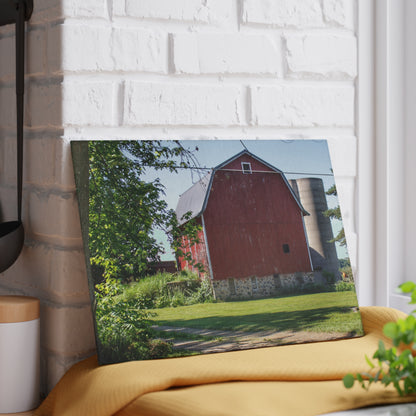 U R There Photography Mayville Road Red Rustic Farmhouse Tempered-Glass Cutting Board