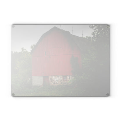 U R There Photography Brown Road Hidden Red I Rustic Farmhouse Tempered-Glass Cutting Board