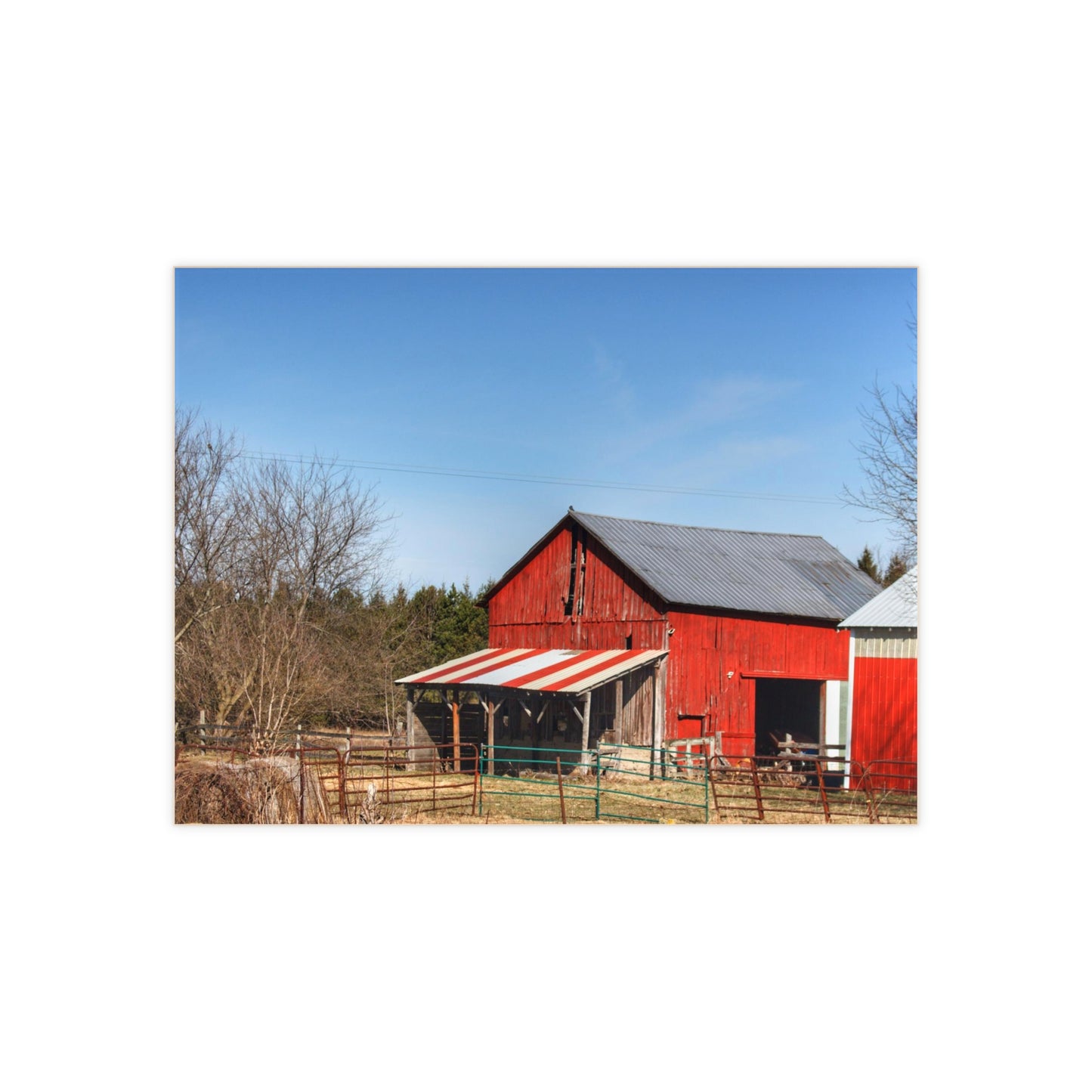 U R There Photography Cass City Carousel Red Rustic Farmhouse Decorative Ceramic Tile