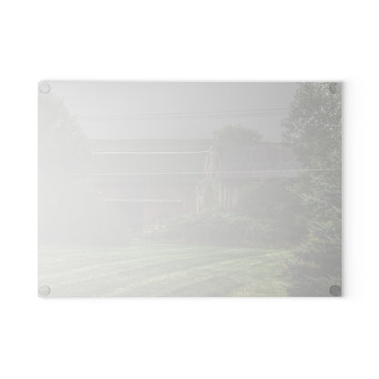 U R There Photography Bowers Road Grey Duo II Rustic Farmhouse Tempered-Glass Cutting Board