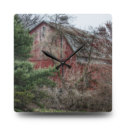 U R There Photography Morris Road Hidden Rustic Farmhouse Acrylic Analog Wall Clock