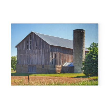 U R There Photography Gilford Grey III Rustic Farmhouse Tempered-Glass Cutting Board