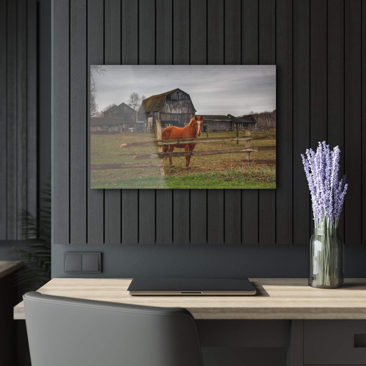 U R There Photography South Summers Road Old Grey and Caramel IV Rustic Farmhouse Acrylic Wall Print