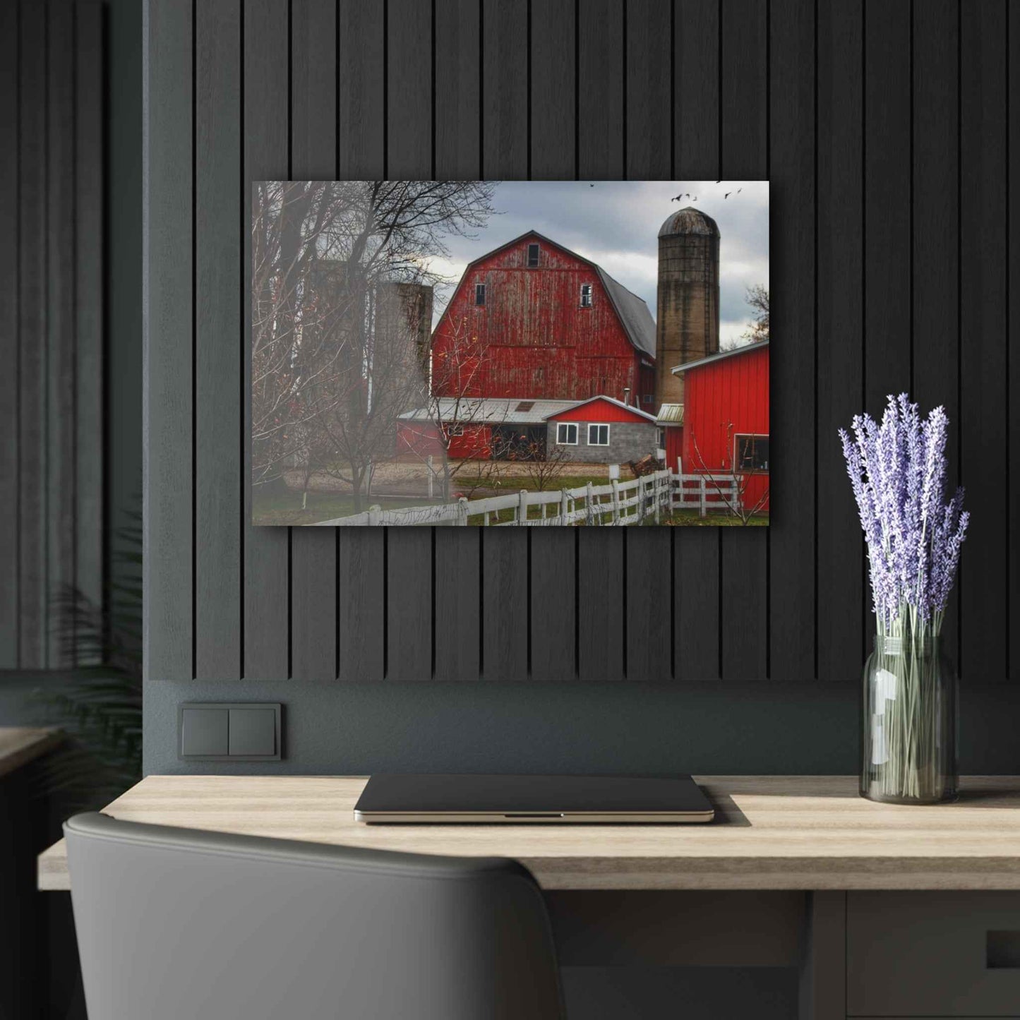 U R There Photography Peck Red Rustic Farmhouse Acrylic Wall Print