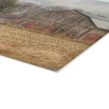 U R There Photography Frankenmuth Flint Street Farm Rustic Farmhouse Tempered-Glass Cutting Board