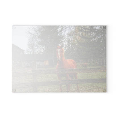 U R There Photography South Summers Road Old Grey and Caramel I Rustic Farmhouse Tempered-Glass Cutting Board