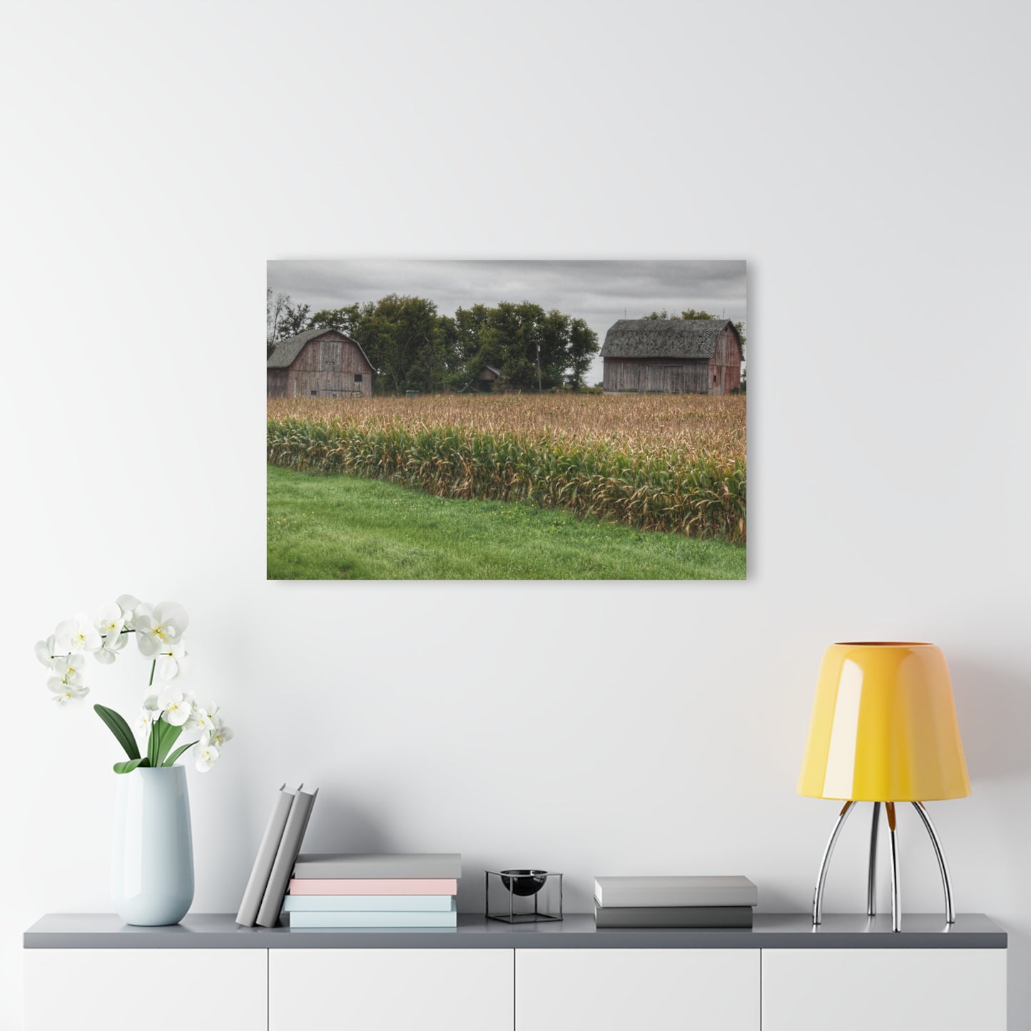 U R There Photography East Caro Road Reds Rustic Farmhouse Acrylic Wall Print