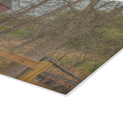U R There Photography Patriot Red Rustic Farmhouse Tempered-Glass Cutting Board