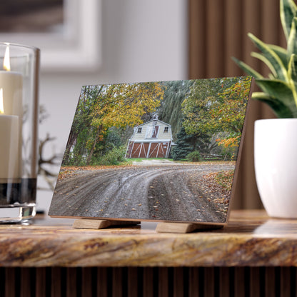 U R There Photography Barn at the Bend Rustic Farmhouse Decorative Ceramic Tile