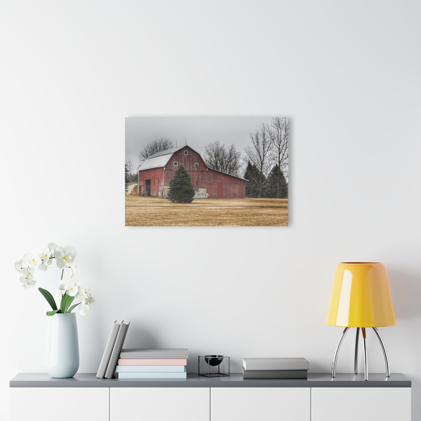 U R There Photography Daley Road Red I Rustic Farmhouse Acrylic Wall Print