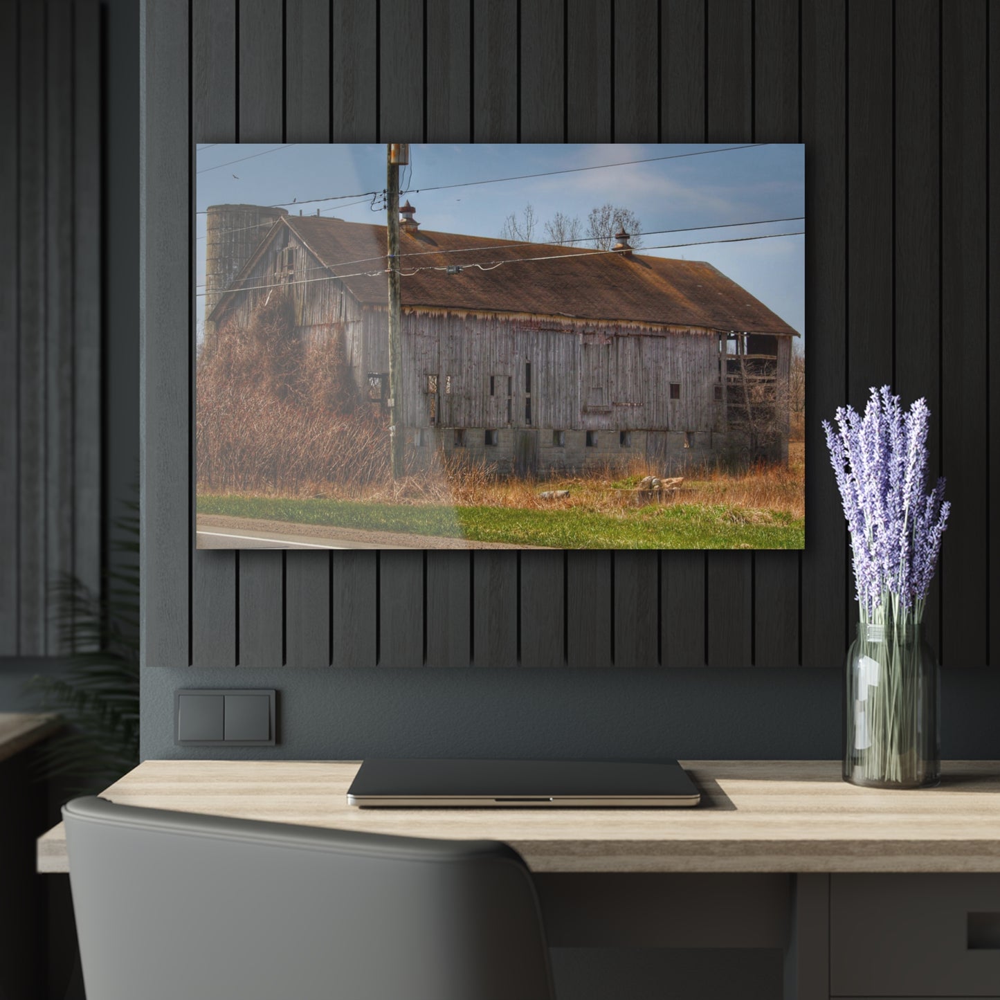 U R There Photography Metamora M-24 Grey III Rustic Farmhouse Acrylic Wall Print